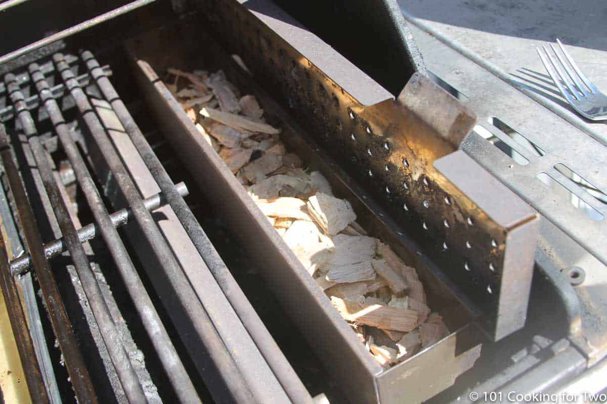 wood chips in smoker box