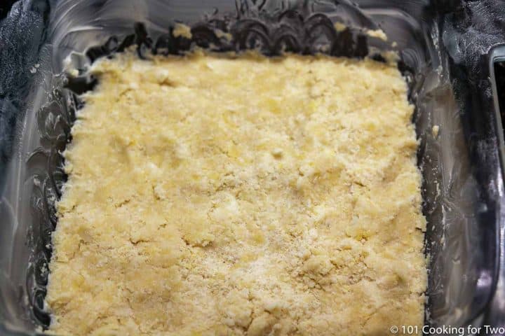 browned crust in baking dish
