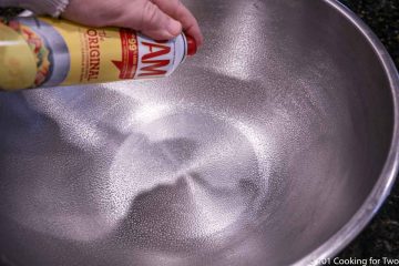 spray large bowl with PAM