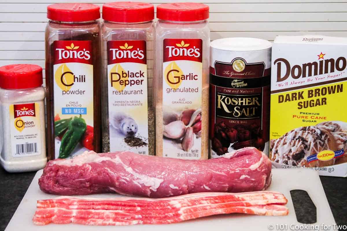 Pork tenderloin with bacon and spices