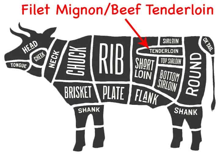 graphic with location of filet