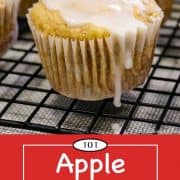 graphic for Pinterest of apple muffins