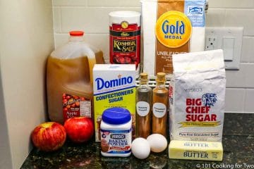 apples and muffin ingredients