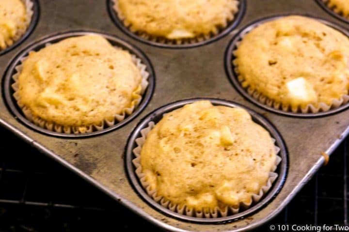 baked muffins in a pan