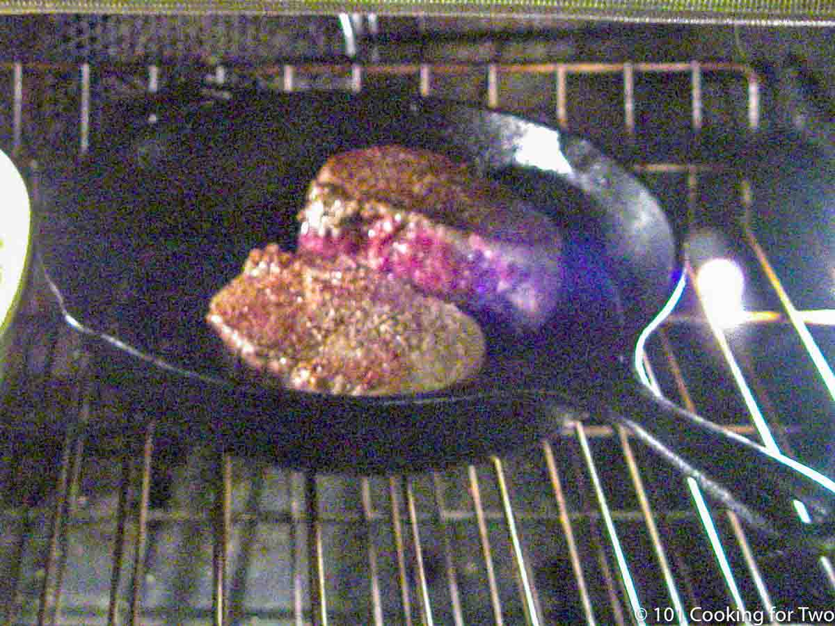 filets in a pan in the oven