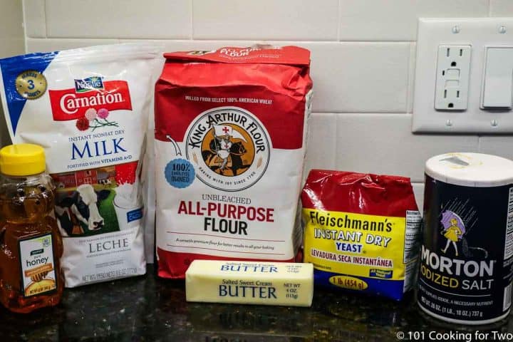 flour yeast and other bread ingredients