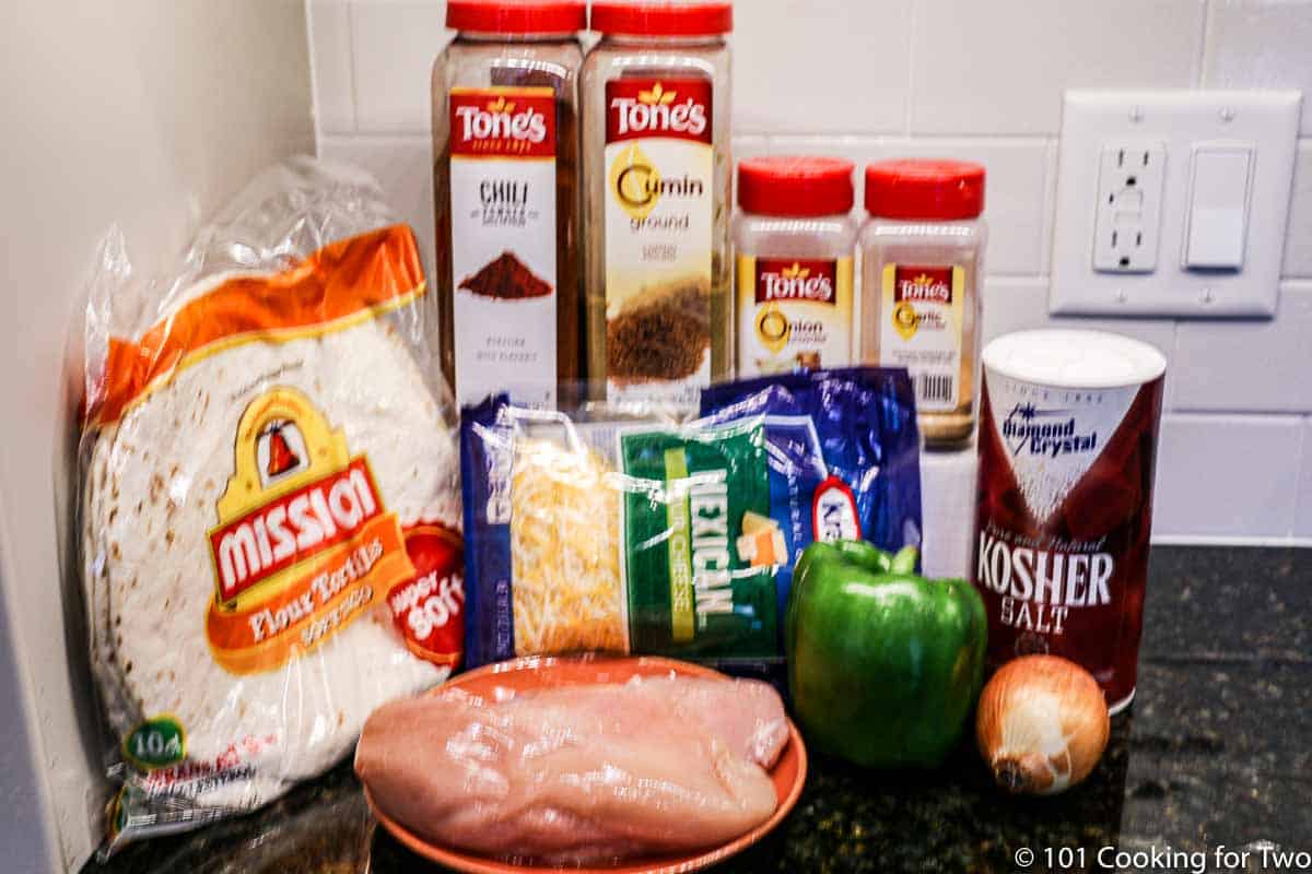 fresh chicken with tortillas and spices.