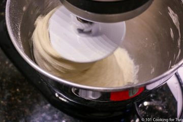 kneading dough in the stand mixer