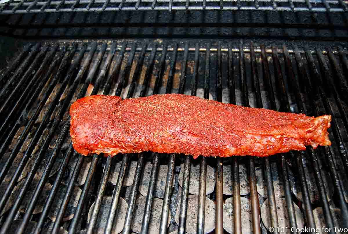 pork tenderloin going on the grill