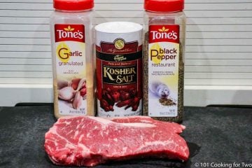 strip steaks with seasonings