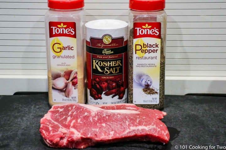 strip steaks with seasonings