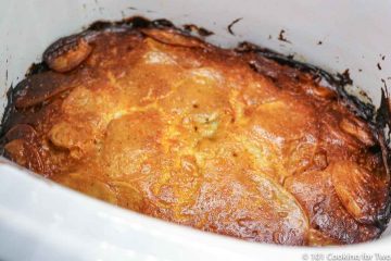 cooked potatoe casserole in crock pot