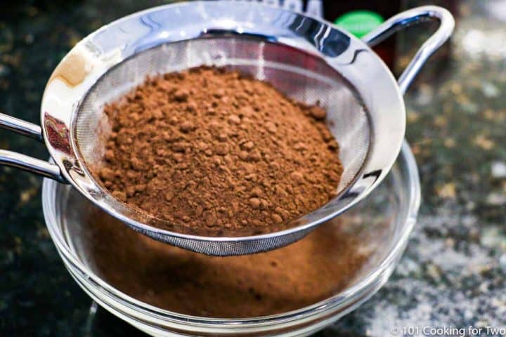 shifting the cocoa powder