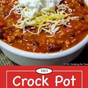 graphic for Pinterest of crock pot taco soup