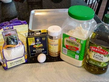 Parmesan cheese with an egg and other ingredients