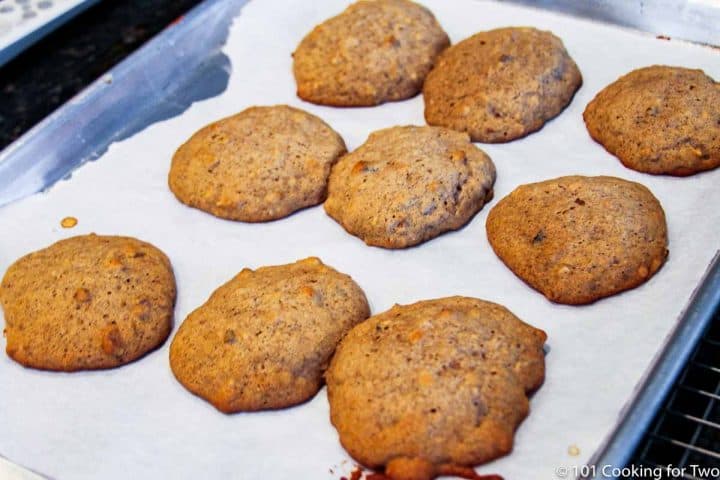 baked cookies on a baking tray