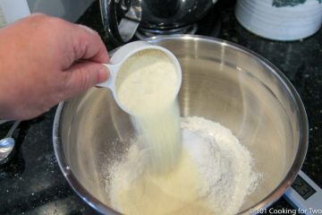mixing all the dry ingredients in a metal bowl