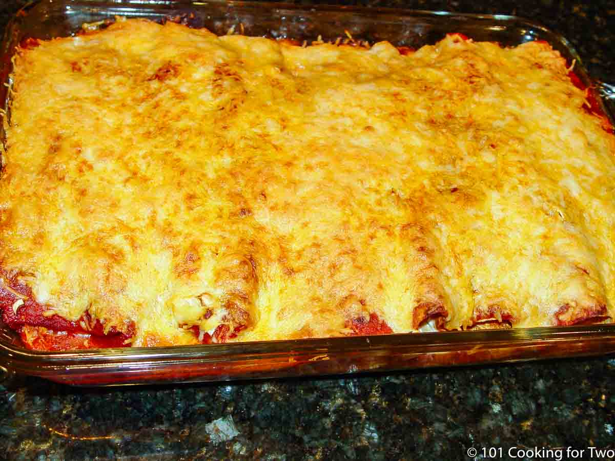 browned casserole out of the oven.