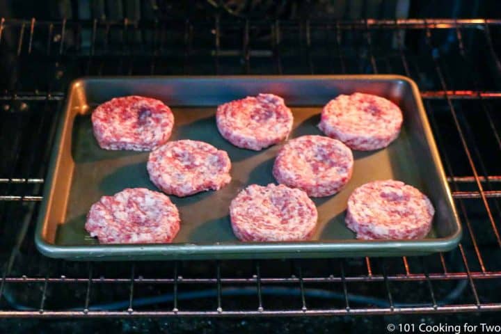 dimpled sausage in the oven