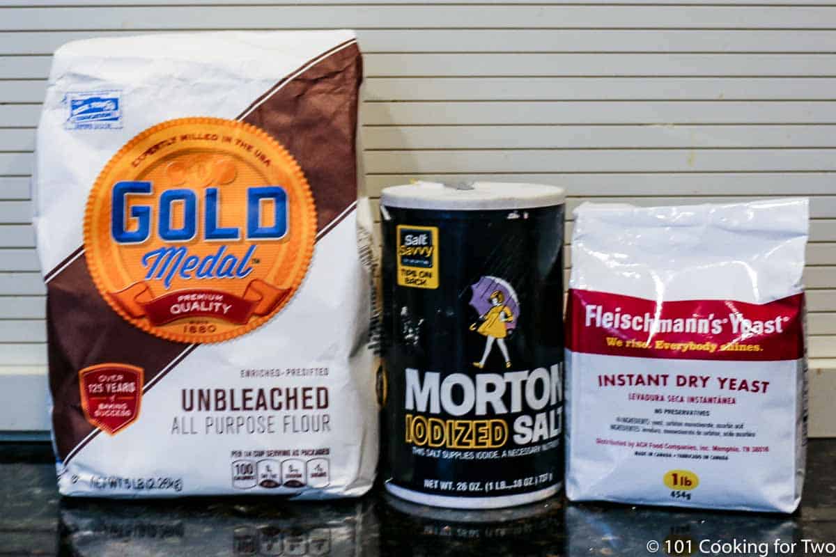 flour salt and yeast for bread