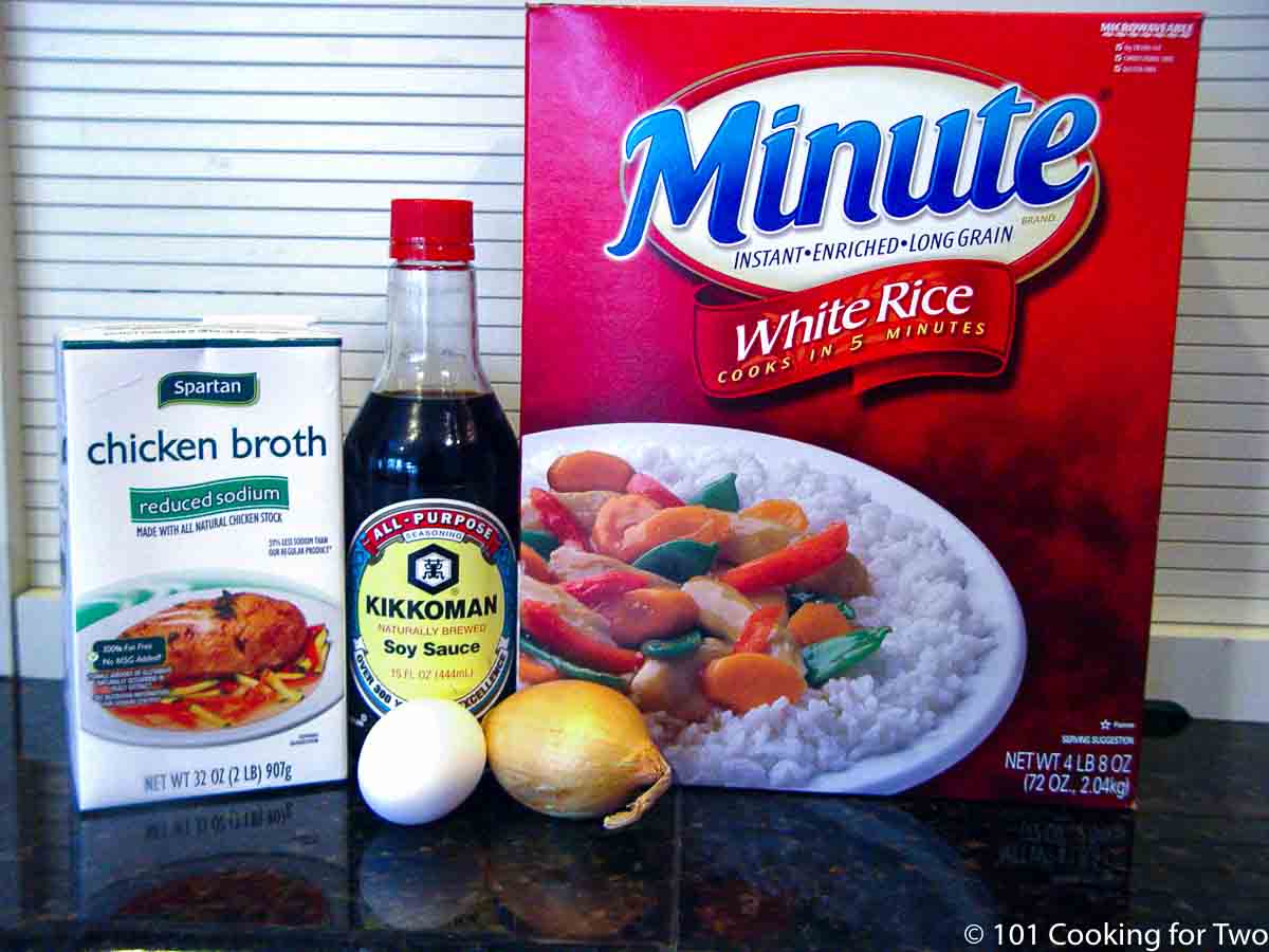 minute rice with egg and other ingredients.