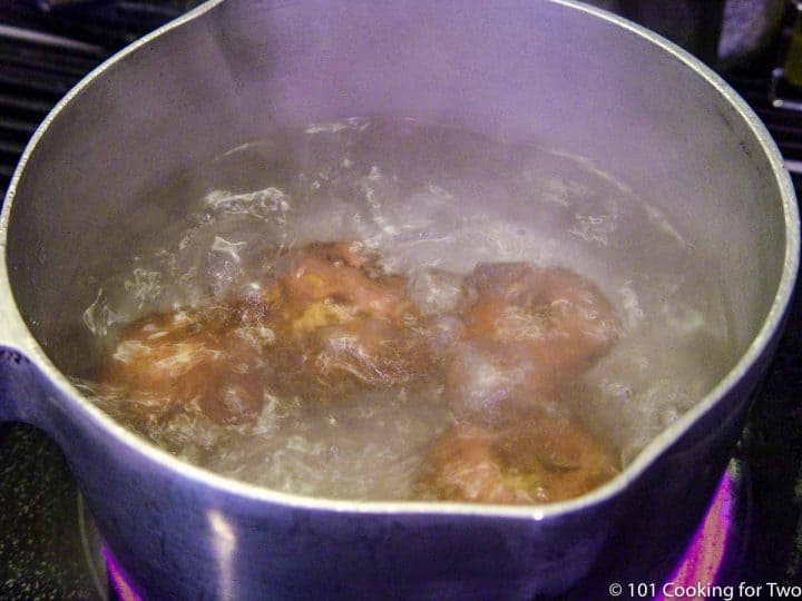 potatoes in boiling water