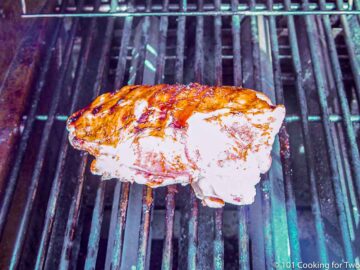 turkey breast on a grill