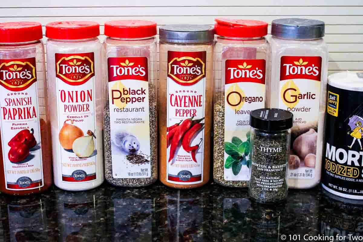 spices for blackening seasoning.