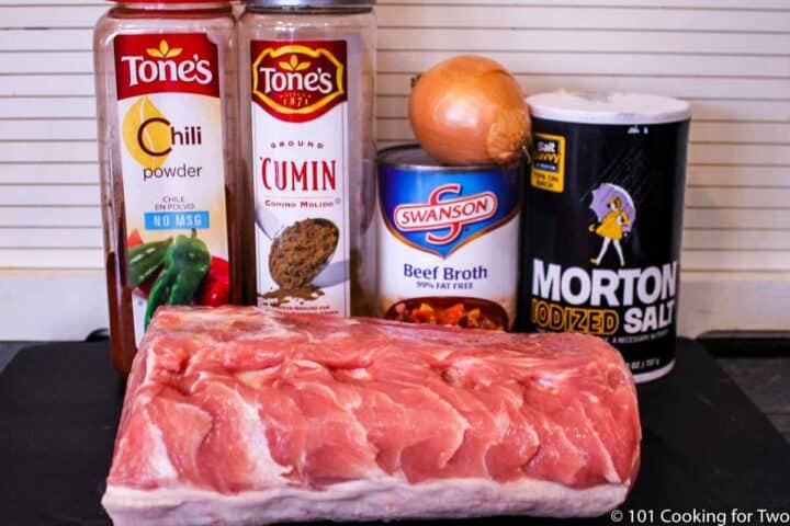 pork loin with braising ingredients