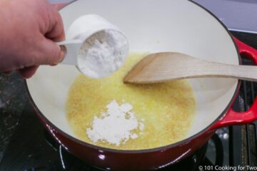 sprinkling flour to make a roux