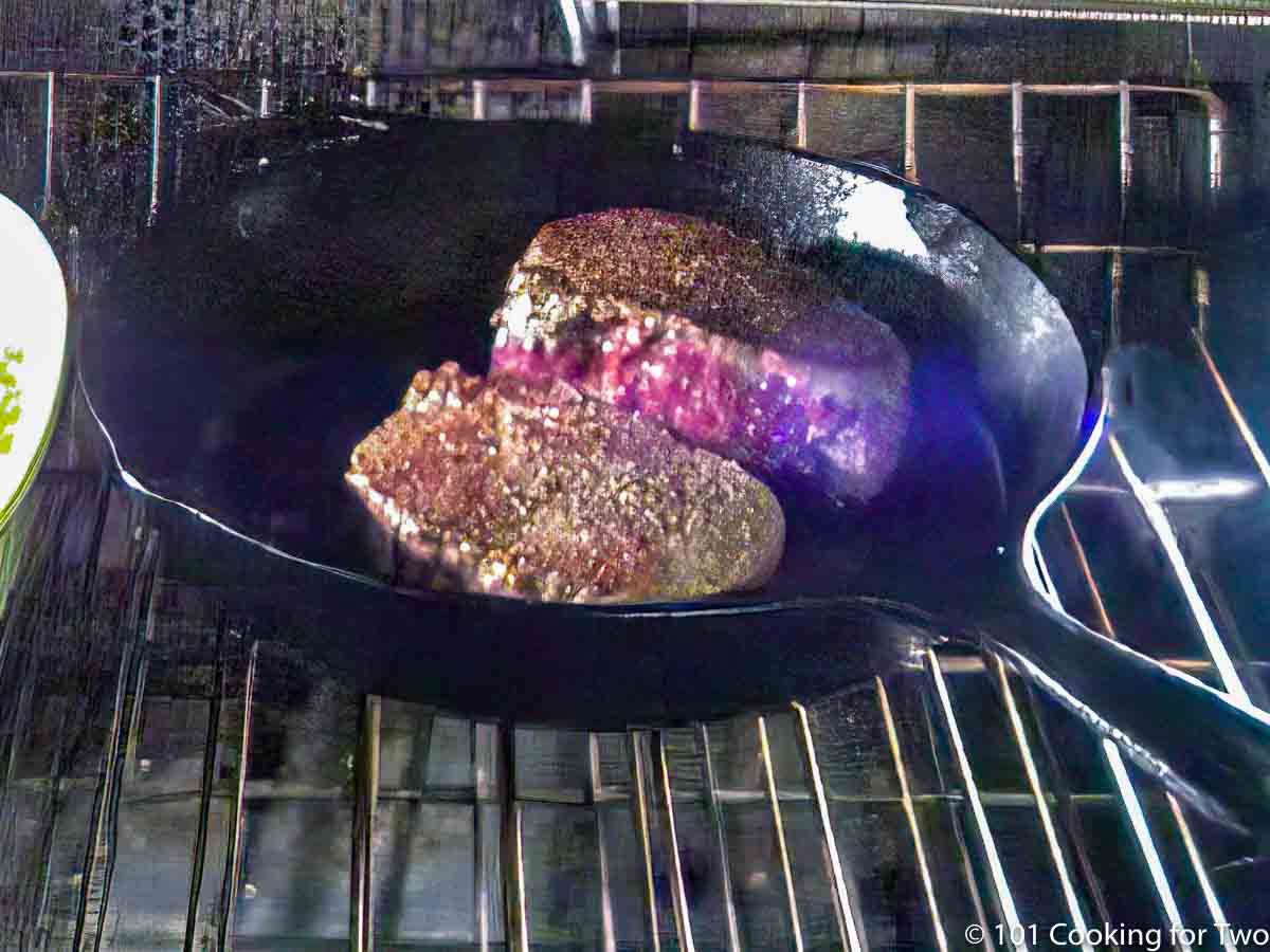 filets in the oven in cast iron skillet.