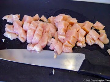 raw chicken cut into small cubes