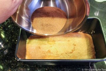 adding cinnamon sugar to batter