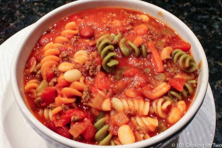 bowl of pasta soup