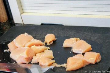 raw chicken cut into nugget size pieces