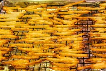 baked fries on a rack