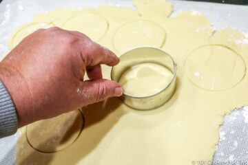 cutting shapes in rolled dough