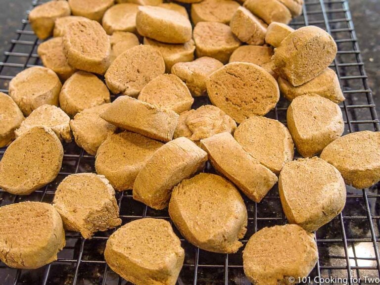dog treats on a wire rack