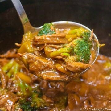ladle of beef and broccoli