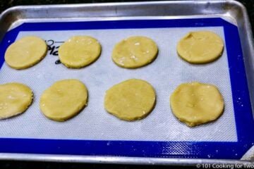 raw cookies on baking tray ready for the oven