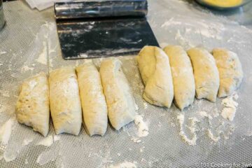 dough cut into eight pieces