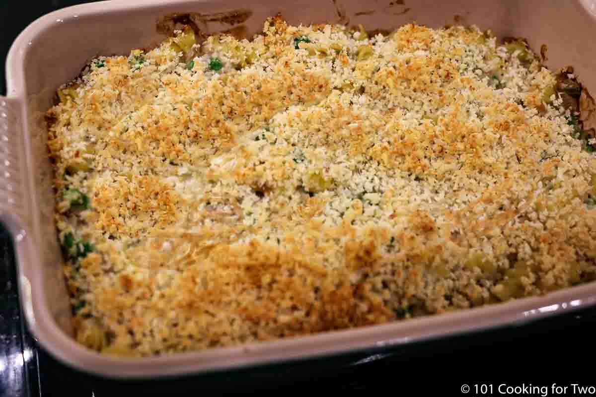 browned tuna noodle casserole.