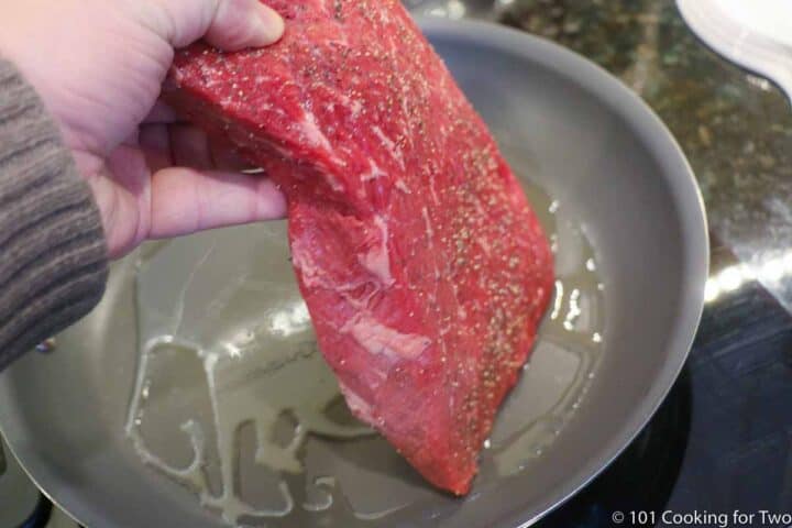 sear the meat in hot oil