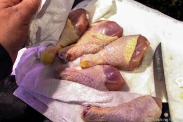 Pat dry chicken legs with paper towels