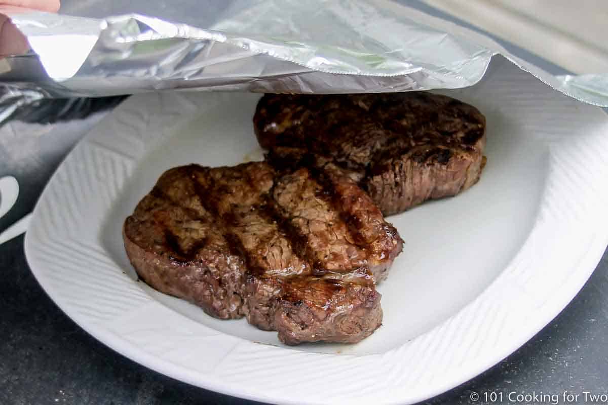 tenting cooked filets with foil