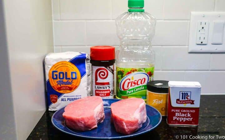 2 inch thick pork chops with seasoning and gravy makings