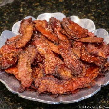 candied bacon on a tray