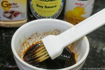mixing honey garlic glaze