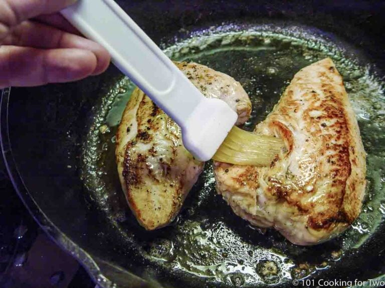 brushing tenderloins with butter