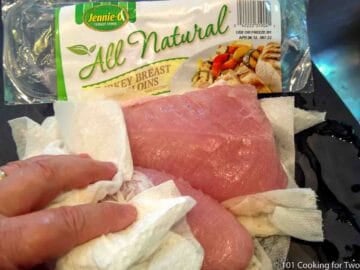 pat dry turkey tenderloins with paper towels